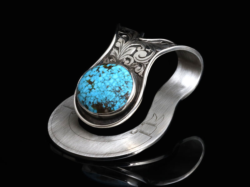 XL Big Bend Money Clip With Turquoise
