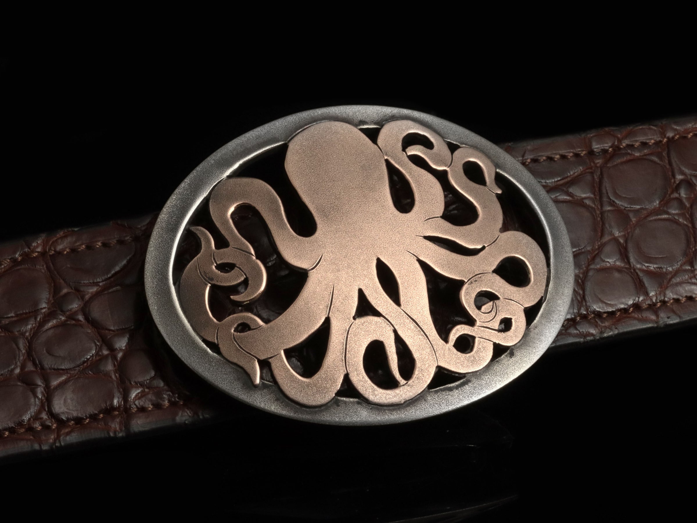 Octopus Inlay Sutro Arborist Belt Buckle | Tree Belt Buckle | Comstock Heritage ...