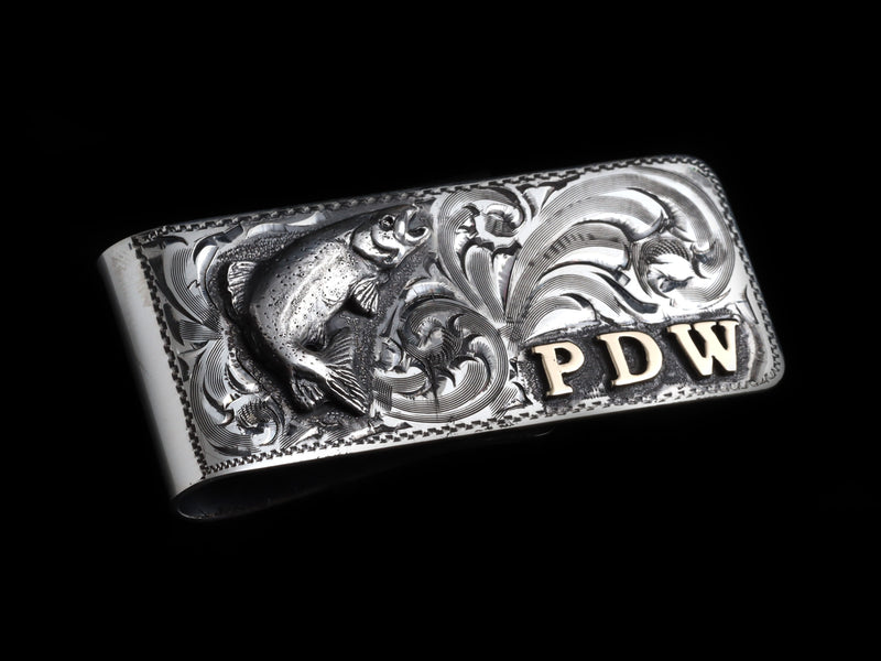Trout Money Clip With Initials