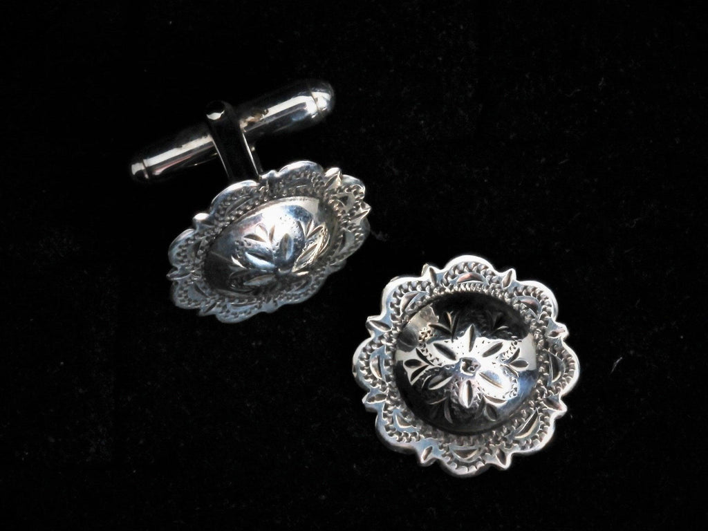 Vintage Large Concho Cuff Links - HardwareForGentlemen.com
