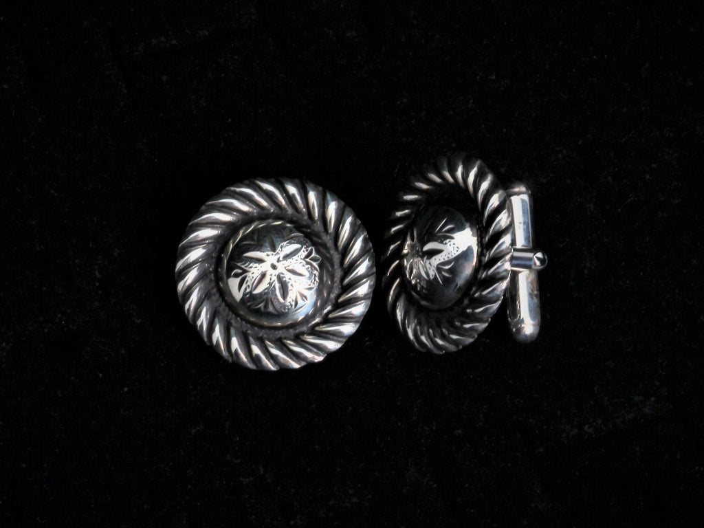 Vintage Small Concho Cuff Links - HardwareForGentlemen.com