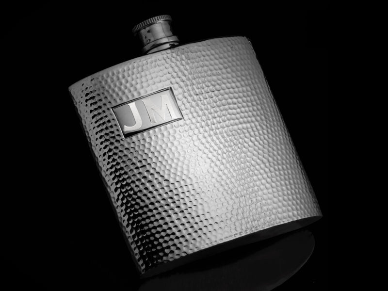 Hammered Flask, Your Way Gifts Comstock Heritage Without Longhorn With 2 Sterling Silver Initials 